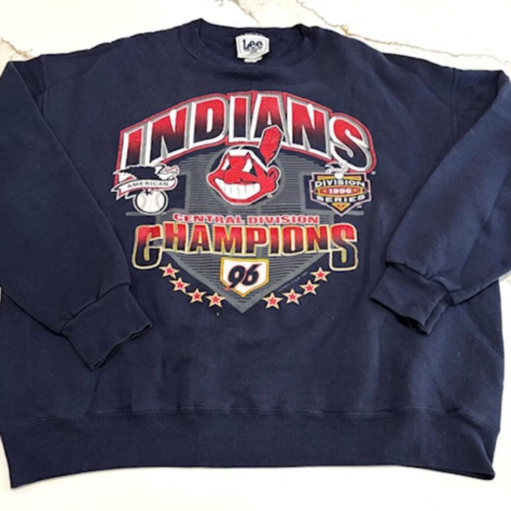 Rare VTG 1996 Cleveland Indians A.L. Central Division Champions Sweatshirt - XL